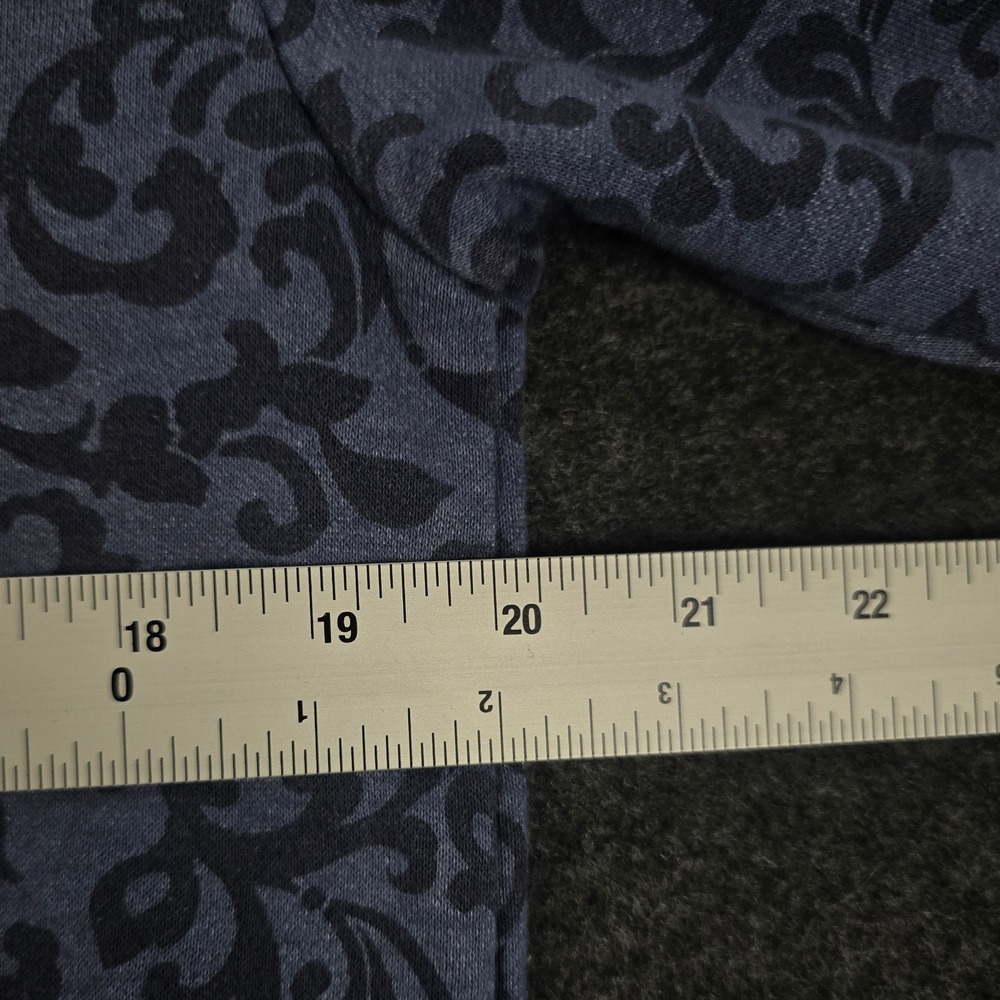 Vtg Karen Scott Sport Blue Black Floral Pattern Crewneck Sweatshirt Size S - Picture 8 of 10